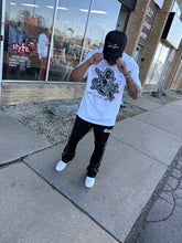 StyleGods STACKED Track Pants- BlackWhite