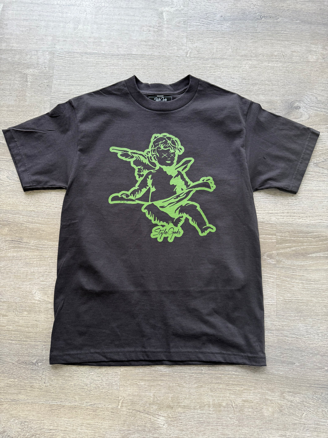 StyleGods Angel T Shirt - Black\Olive