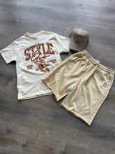 StyleGods Fleece RhineStone Shorts  - Beige