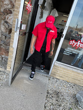 StyleGods Crop Zip up Shirt - Red\White