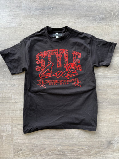 StyleGods Style Collection Bandana T Shirt - Black\Red