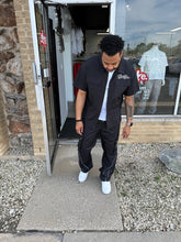 StyleGods Crop Zip up Shirt - Black\White