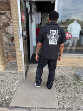 StyleGods Crop Zip up Shirt - Black\White