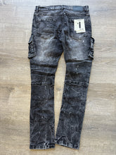 FWRD- Rip and Repair Denim Cargo  FW-330232a Washed Black
