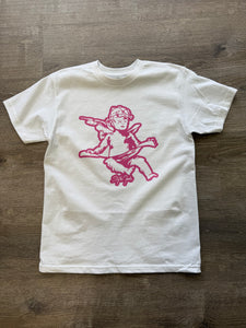 StyleGods Angel T Shirt - White\Mauve