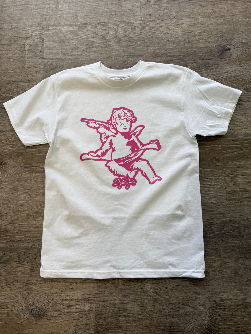 StyleGods Angel T Shirt - White\Mauve