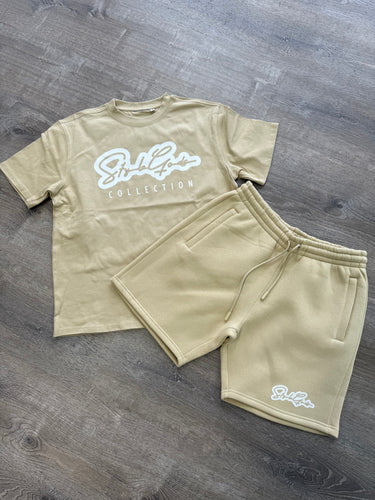 StyleGods Fleece Short Set - Tan
