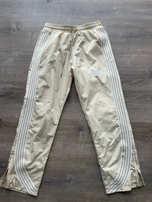 StyleGods Nylon Stacked 5 Joggers-Beige