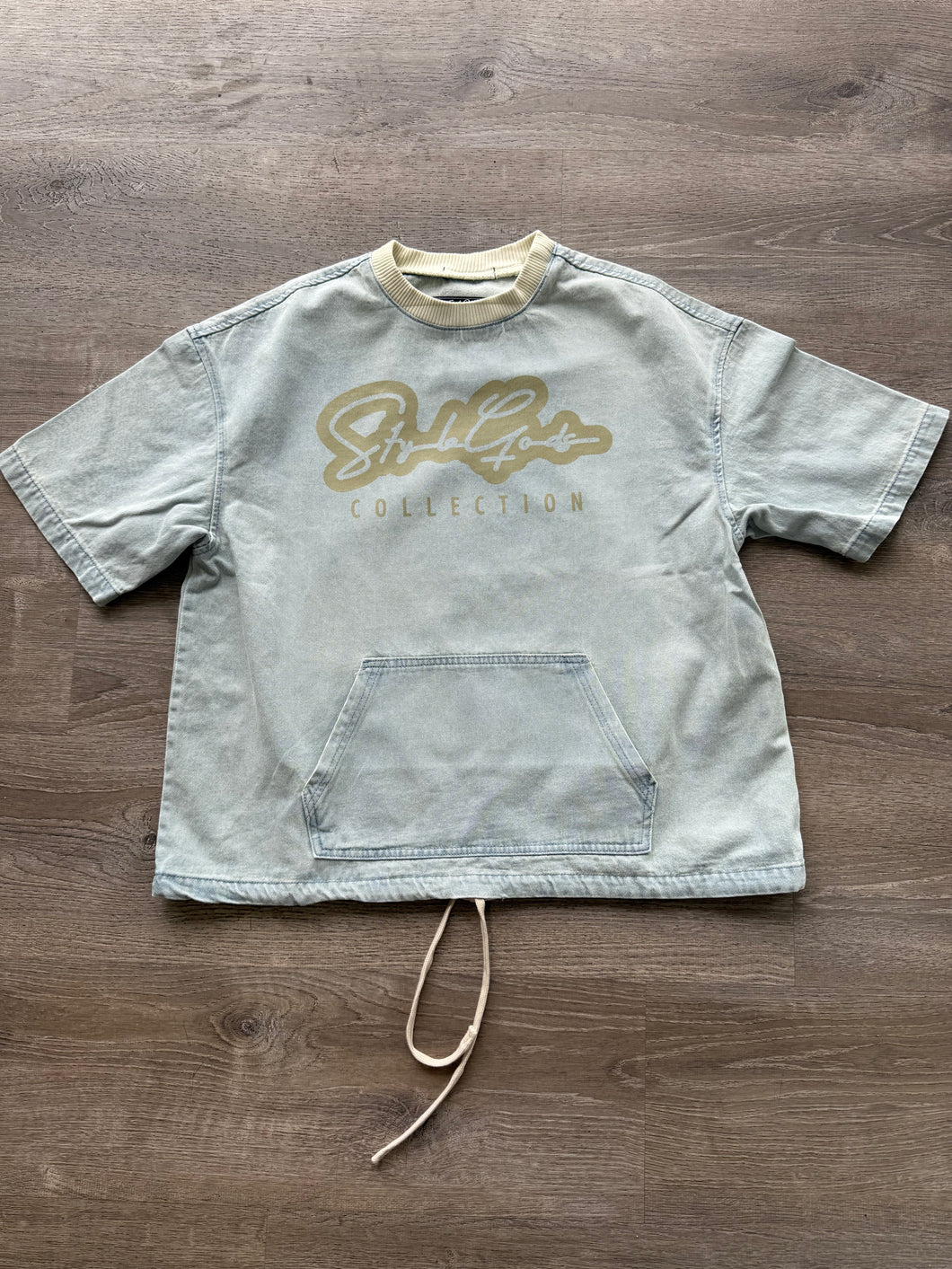 StyleGods Denim Crop Signature Script - Denim\Beige