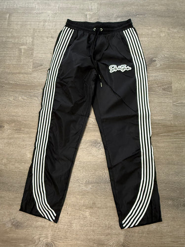 StyleGods Nylon Stacked 5 Joggers-Black