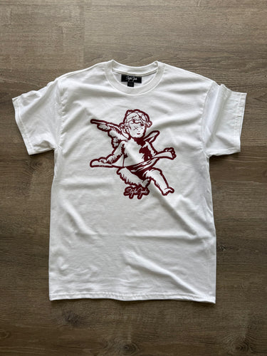 StyleGods Angel T Shirt - White\Maroon