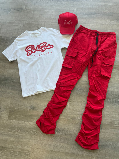 Rebel NYLON Stacked Cargo 100-422 Red