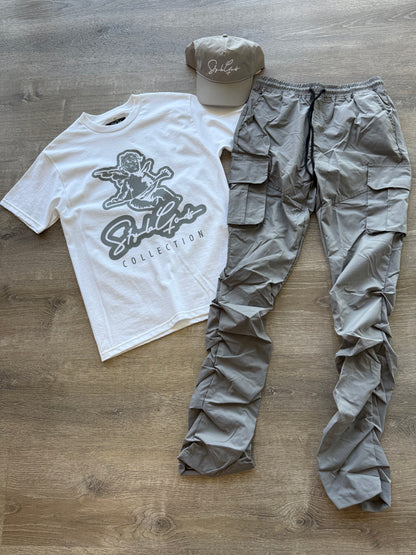 Rebel NYLON Stacked Cargo 100-422 Grey