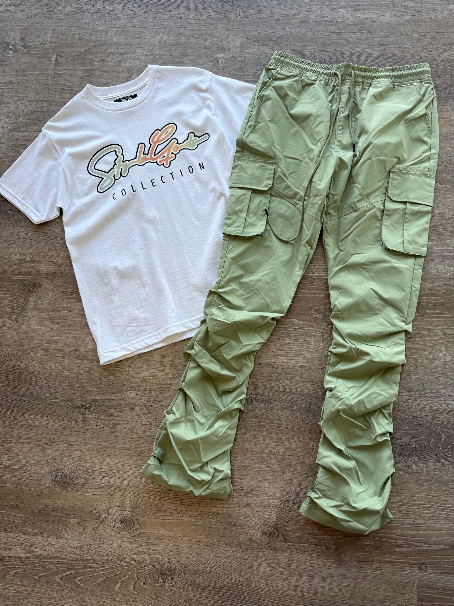 Rebel NYLON Stacked Cargo 100-422 Sage