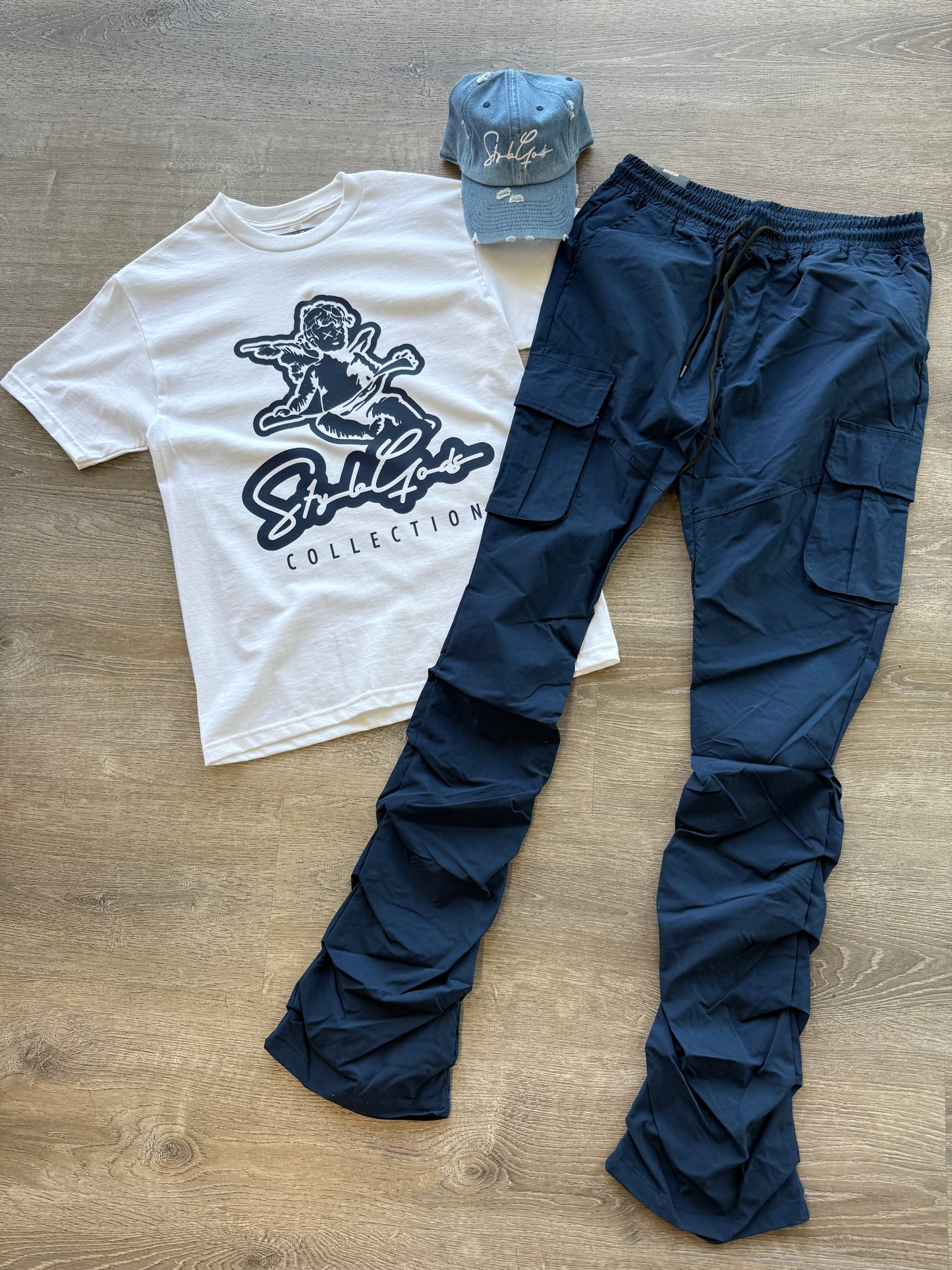 Rebel NYLON Stacked Cargo 100-422 Navy