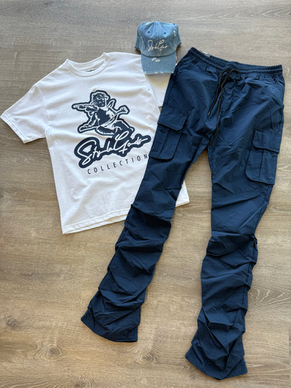 Rebel NYLON Stacked Cargo 100-422 Navy