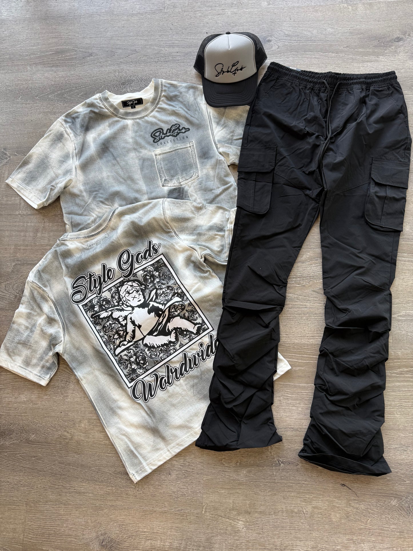 Rebel NYLON Stacked Cargo 100-422 Black