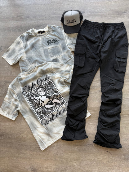 Rebel NYLON Stacked Cargo 100-422 Black