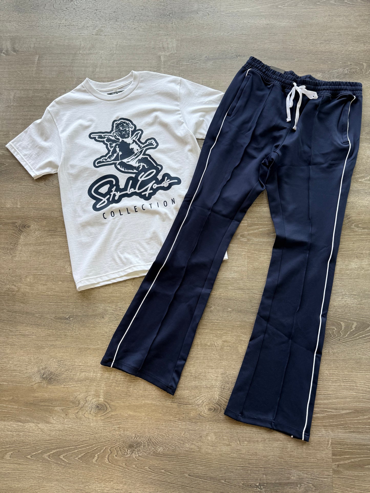 Rebel Minds STACKED Track Pants- Navy