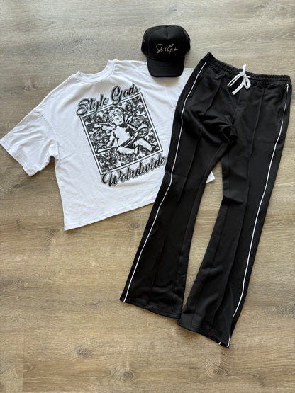 Rebel Minds STACKED Track Pants- Black