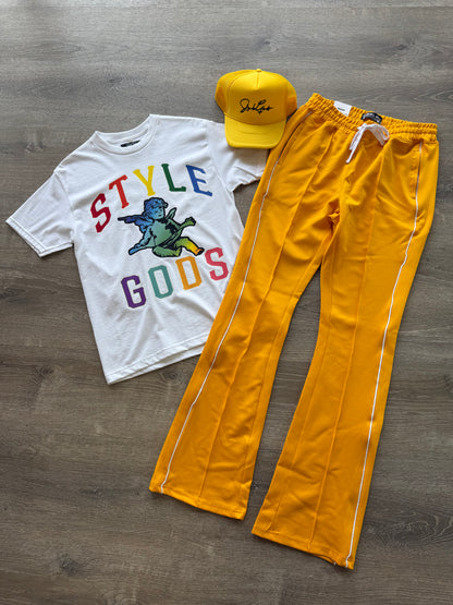 Rebel Minds STACKED Track Pants- Gold