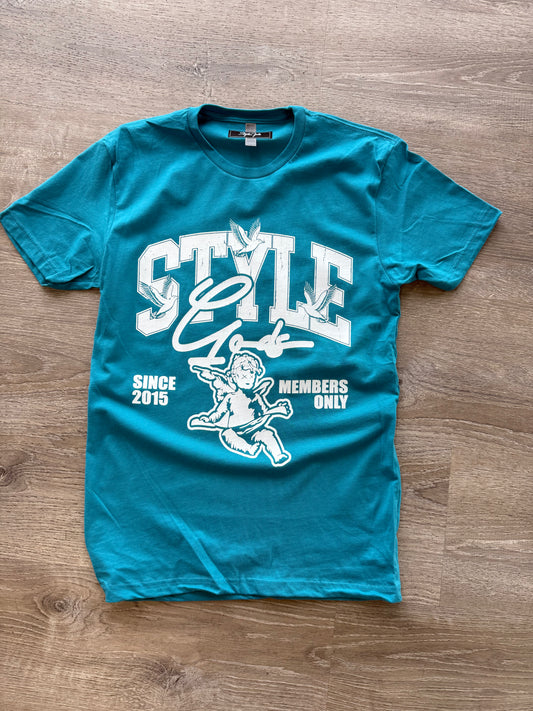 StyleGods Angel T Shirt - Teal\White