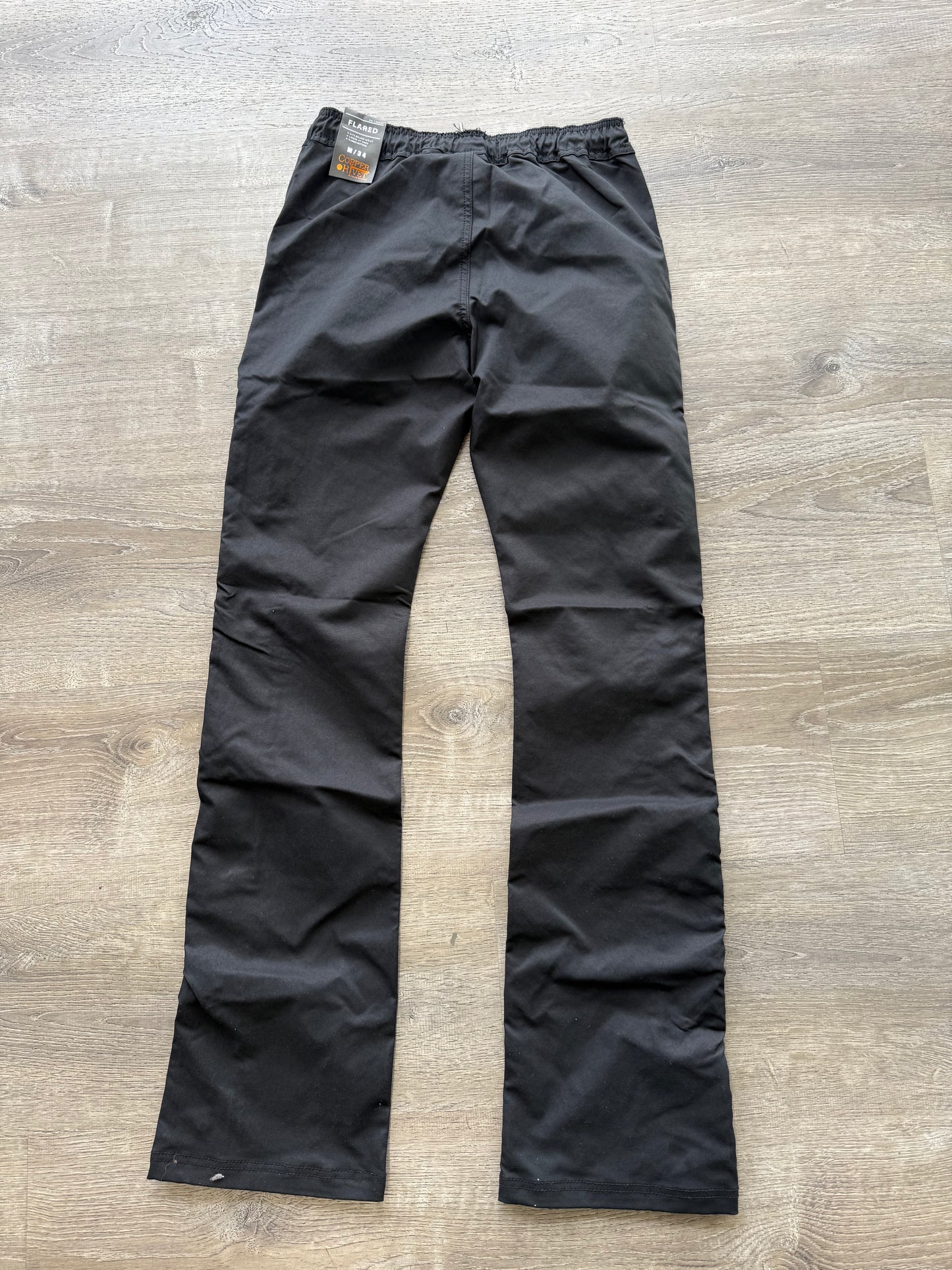 Copper Rivet NYLON Stacked Snap Pants  Black