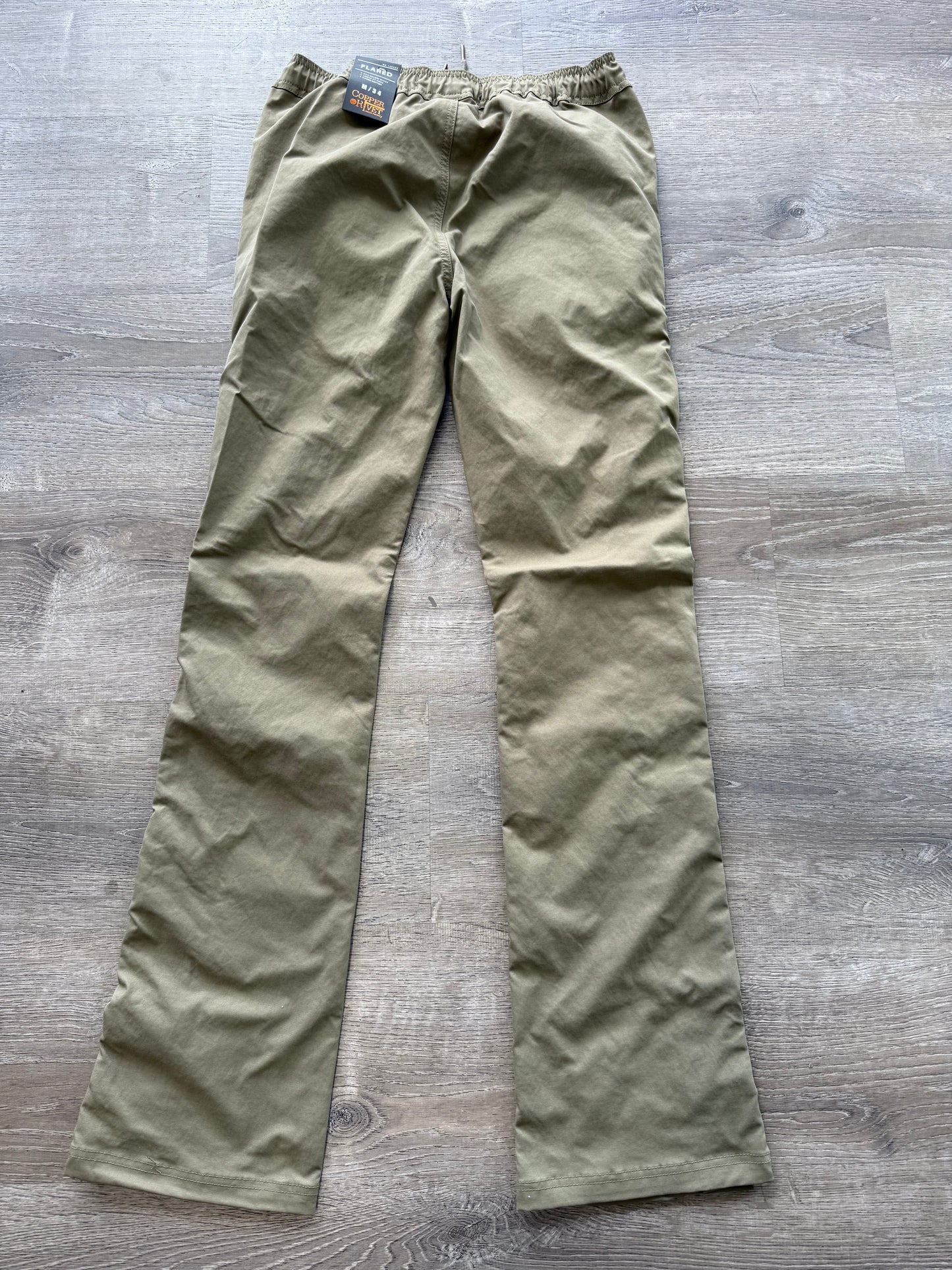 Copper Rivet NYLON Stacked Snap Pants  Olive