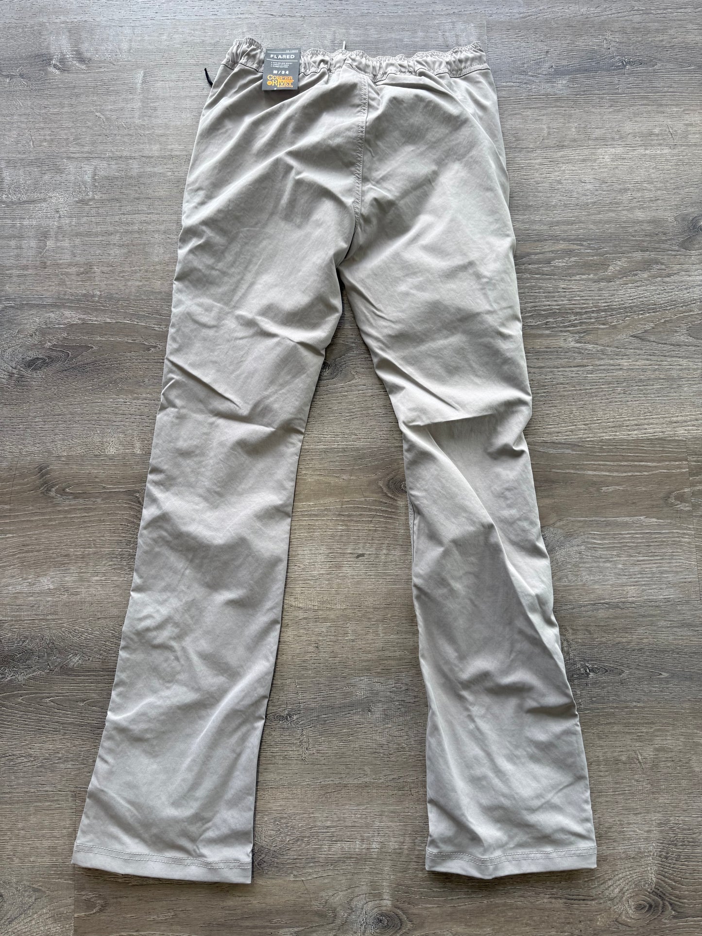 Copper Rivet NYLON Stacked Snap Pants  Grey
