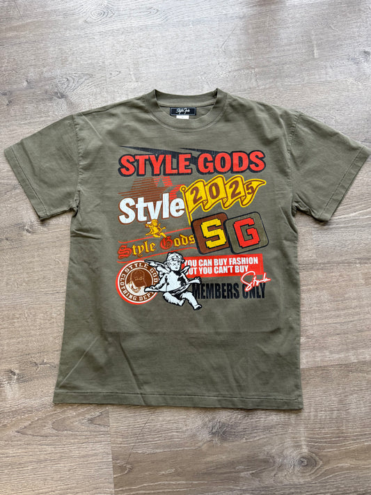 StyleGods Members Only T Shirt - Vintage Olive