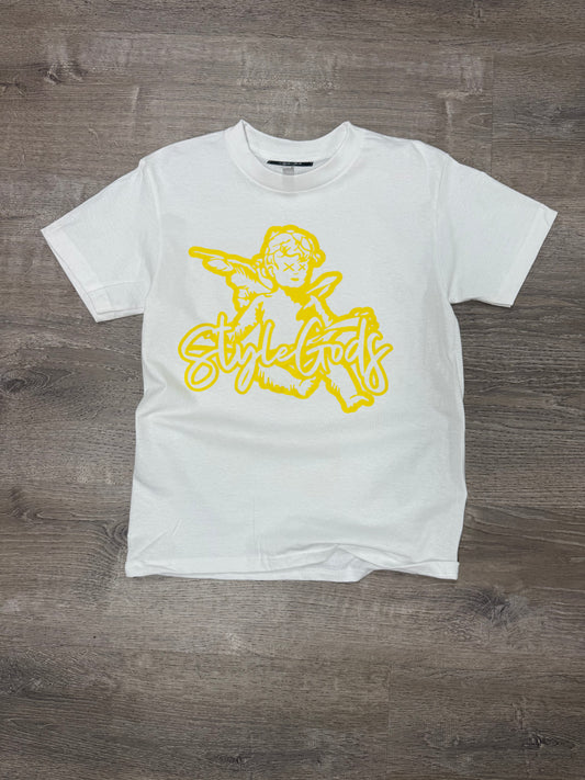 StyleGods Angel T Shirt - White\Yellow