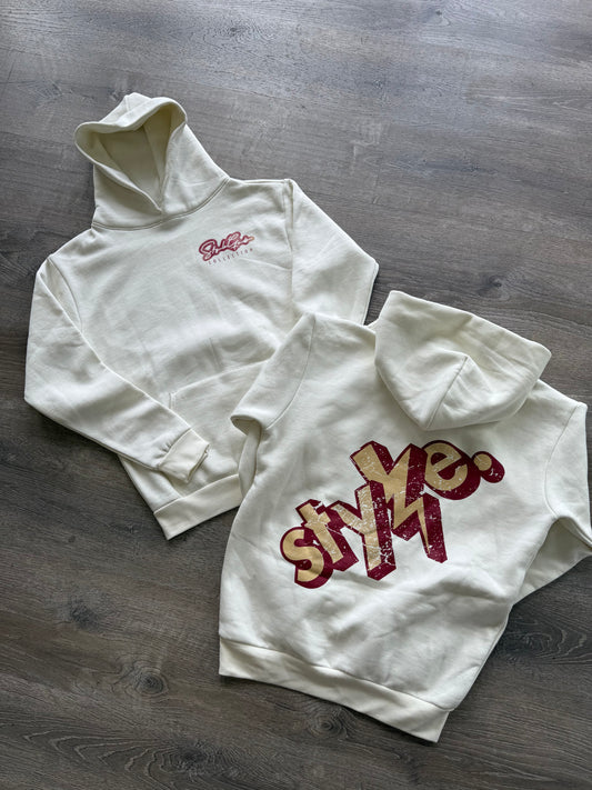 StyleGods Style Hooded SweatShirt - Tan\Maroon