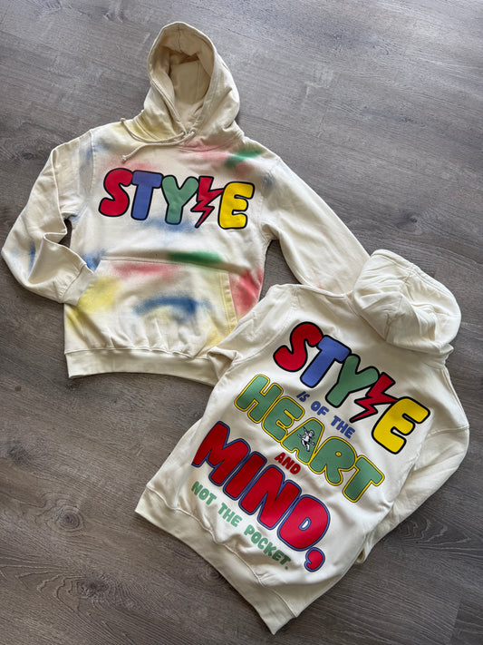 StyleGods Heart Hooded Paint SweatShirt - Multi
