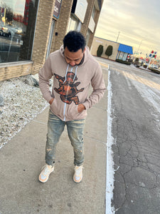 StyleGods Angel Zip up Hoodie - Tan