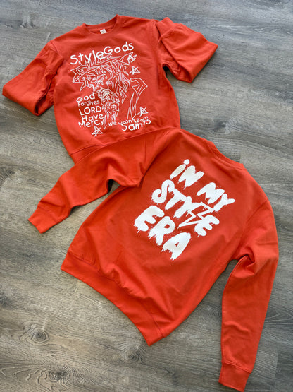 StyleGods Jesus Piece Crewneck SweatShirt - Burnt Orange