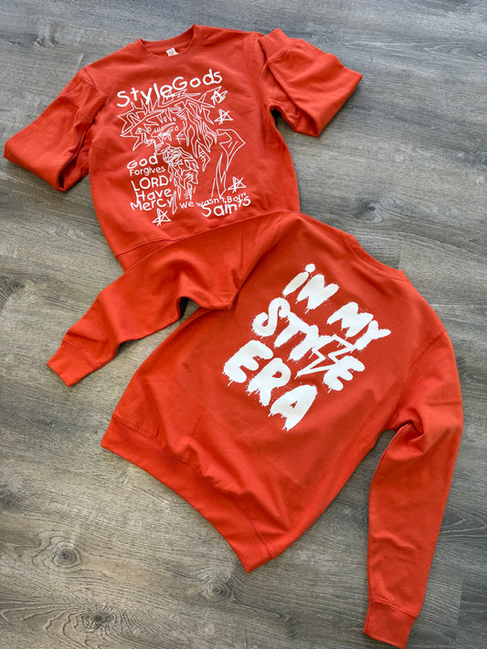 StyleGods Jesus Piece Crewneck SweatShirt - Burnt Orange