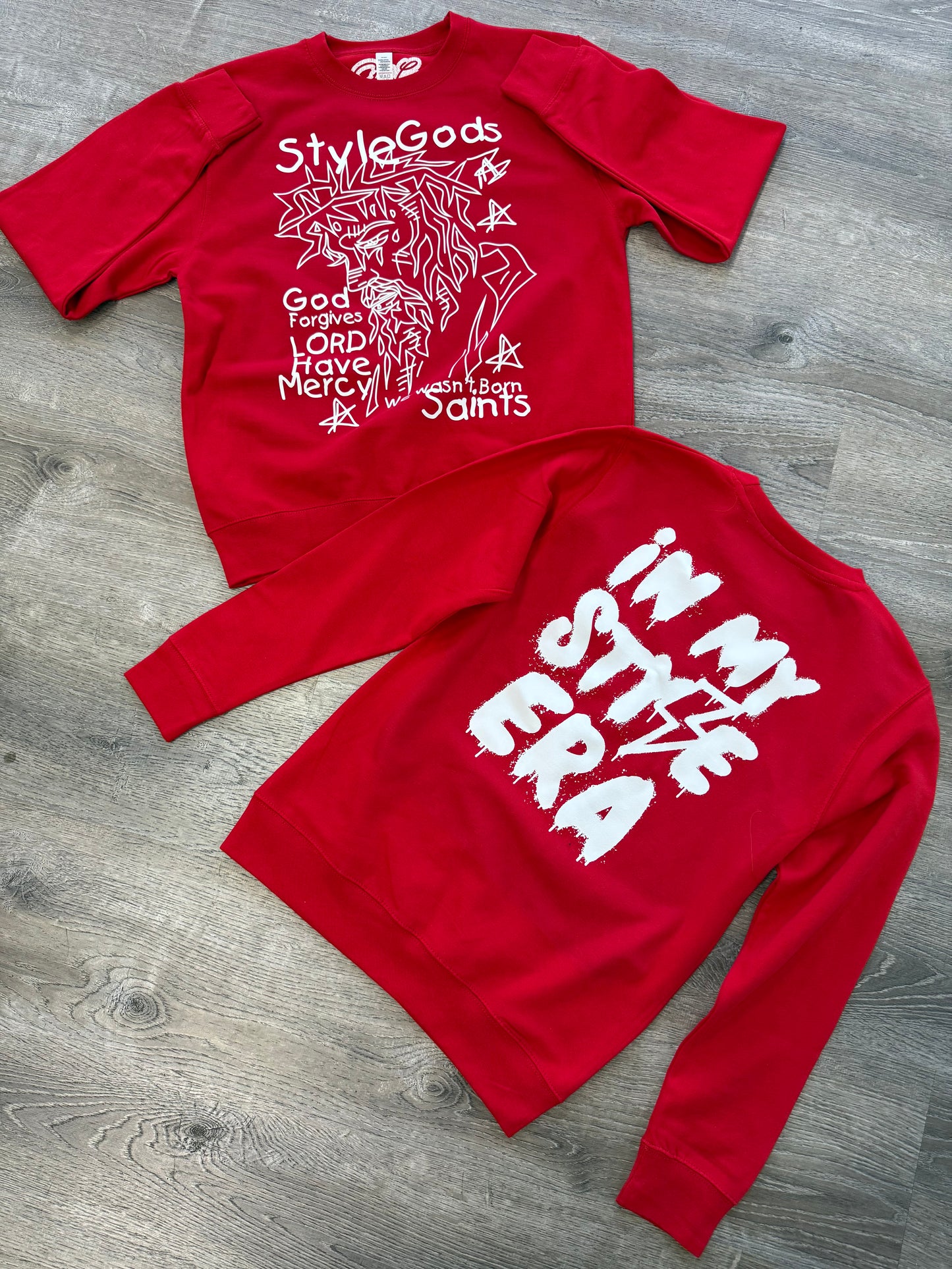 StyleGods Jesus Piece Crewneck SweatShirt - Red