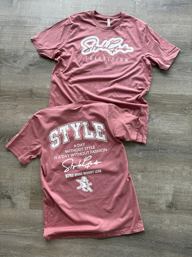 StyleGods Signature Front and Back Script - Mauve\White