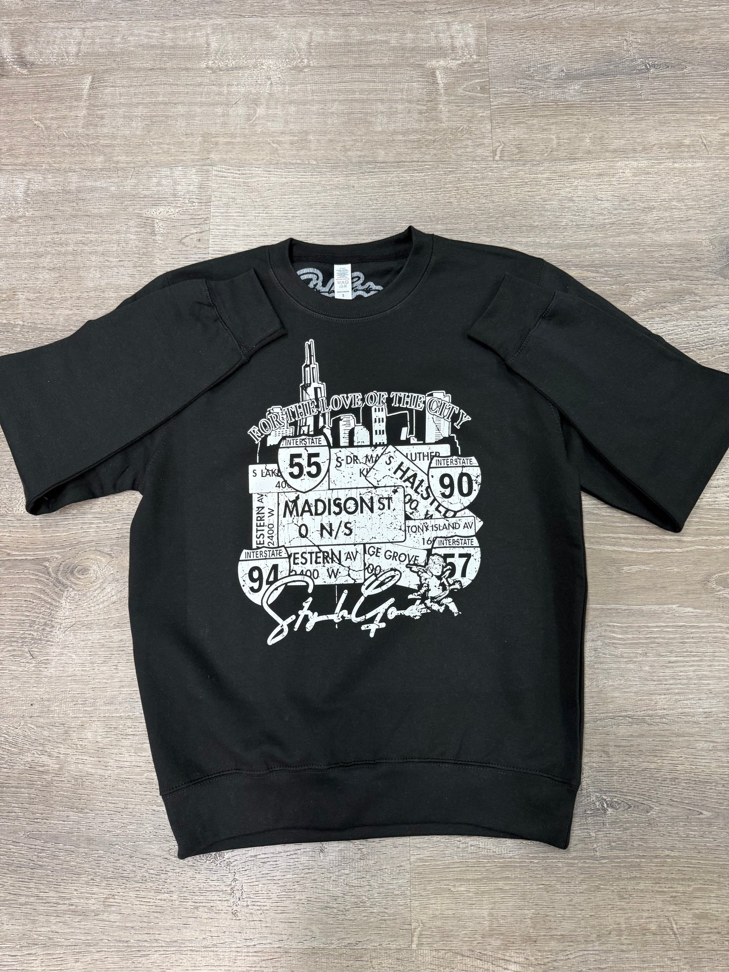 StyleGods City Crewneck SweatShirt - Black