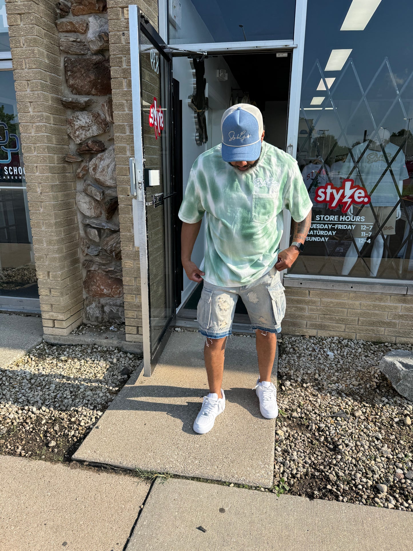 StyleGods Angel Paint T Shirt- White\Green\Black