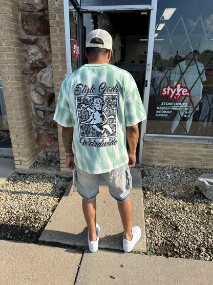 StyleGods Angel Paint T Shirt- White\Green\Black