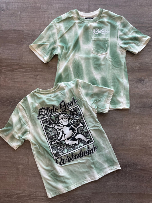 StyleGods Angel Paint T Shirt- White\Green\Black