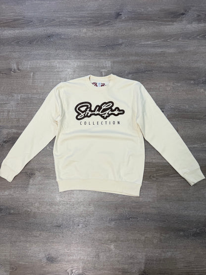 StyleGods Signature Script Crewneck SweatShirt - Tan\Brown