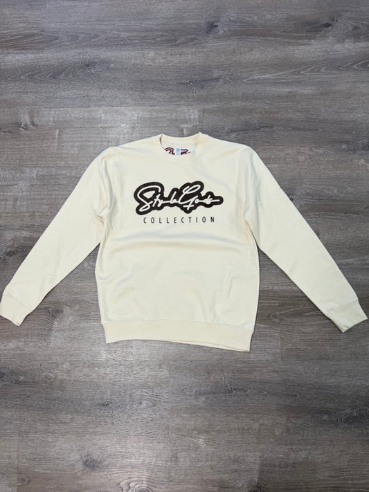 StyleGods Signature Script Crewneck SweatShirt - Tan\Brown