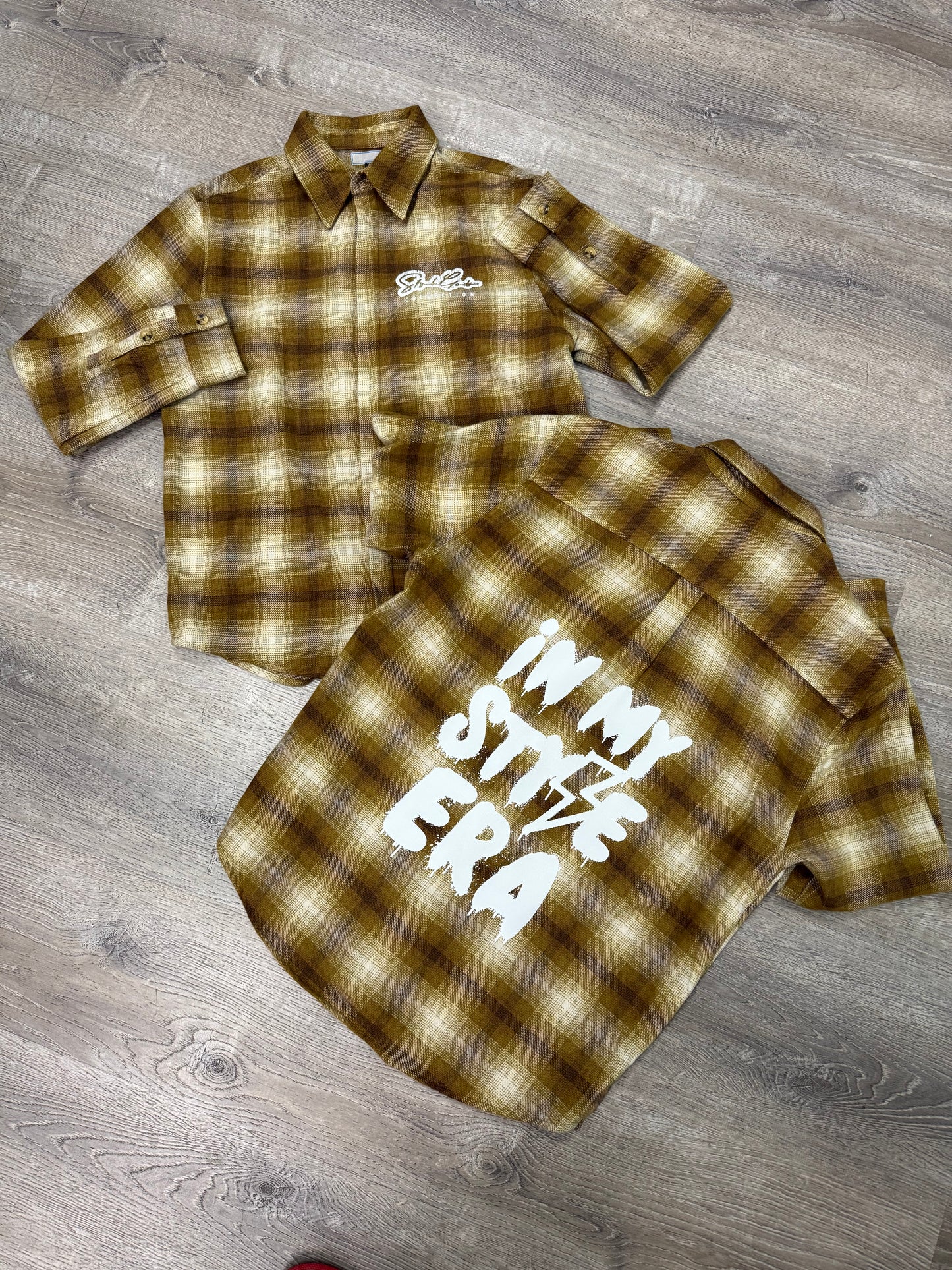 StyleGods Flannel Shirt - Rust/Tan