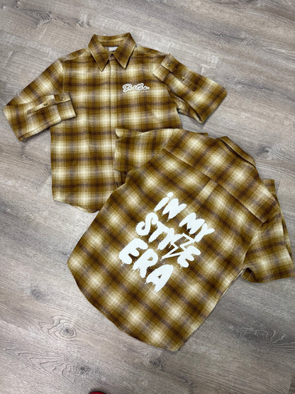StyleGods Flannel Shirt - Rust/Tan