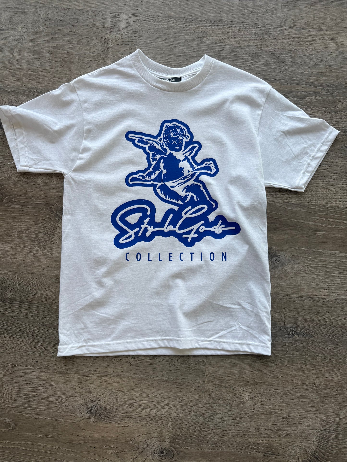 StyleGods Angel T Shirt - White\Royal
