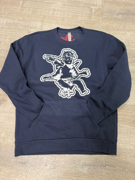 StyleGods Angel Pocket Crew SweatShirt  - Navy