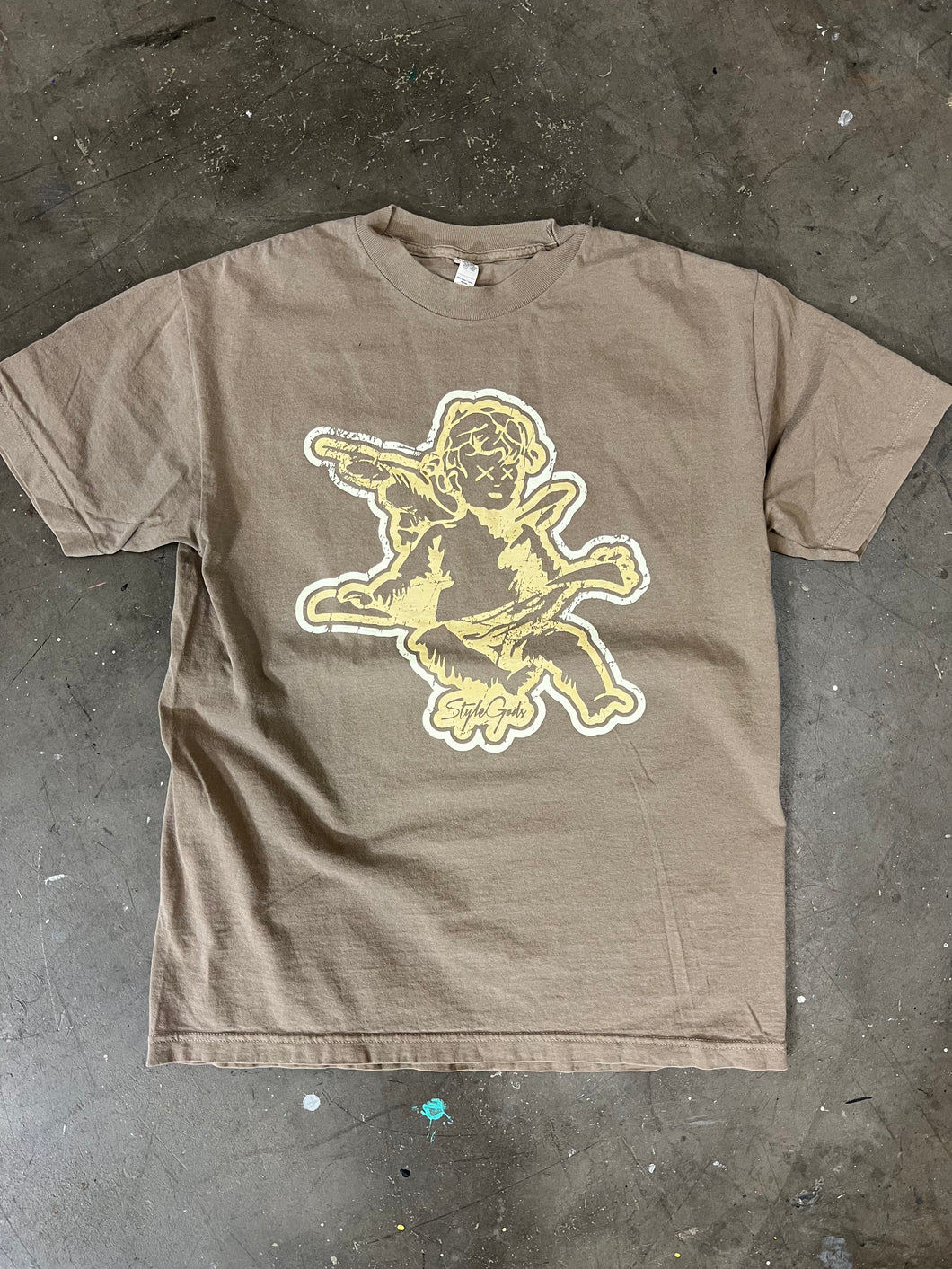 StyleGods Angel T Shirt - Vintage Brown\Tan