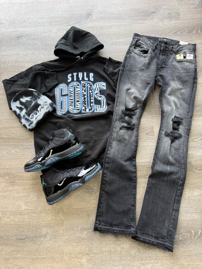 StyleGods Black Gamma Hooded SweatShirt - Black